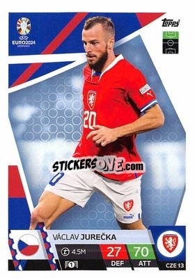 Sticker Václav Jurečka - UEFA Euro 2024. Match Attax
 n. CZE13 - Topps