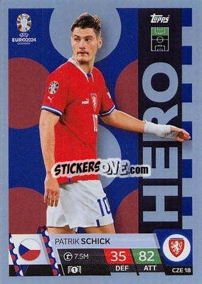 Sticker Patrik Schick - UEFA Euro 2024. Match Attax
 n. CZE18 - Topps