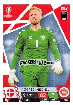 Sticker Kasper Schmeichel - UEFA Euro 2024. Match Attax
 n. DEN1 - Topps