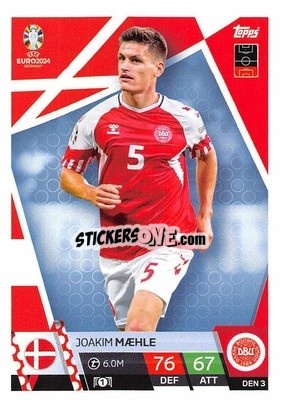 Sticker Joakim Mæhle - UEFA Euro 2024. Match Attax
 n. DEN3 - Topps