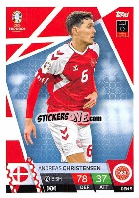 Sticker Andreas Christensen - UEFA Euro 2024. Match Attax
 - Topps