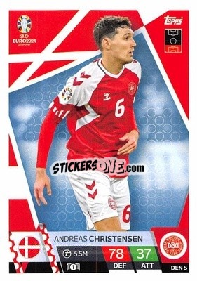 Sticker Andreas Christensen - UEFA Euro 2024. Match Attax
 n. DEN5 - Topps
