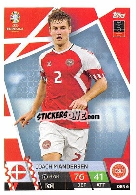 Sticker Joachim Andersen - UEFA Euro 2024. Match Attax
 n. DEN6 - Topps