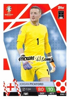 Sticker Jordan Pickford - UEFA Euro 2024. Match Attax
 - Topps