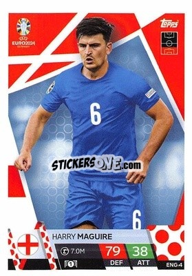 Sticker Harry Maguire - UEFA Euro 2024. Match Attax
 n. ENG4 - Topps