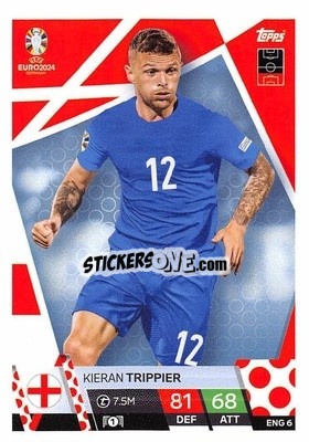 Sticker Kieran Trippier - UEFA Euro 2024. Match Attax
 n. ENG6 - Topps