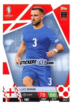 Sticker Luke Shaw - UEFA Euro 2024. Match Attax
 n. ENG7 - Topps