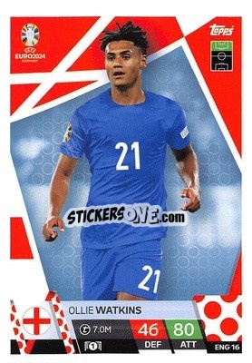 Cromo Ollie Watkins - UEFA Euro 2024. Match Attax
 n. ENG16 - Topps