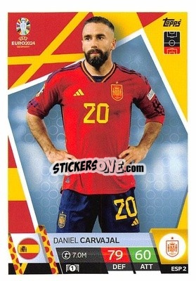 Sticker Daniel Carvajal - UEFA Euro 2024. Match Attax
 n. ESP2 - Topps