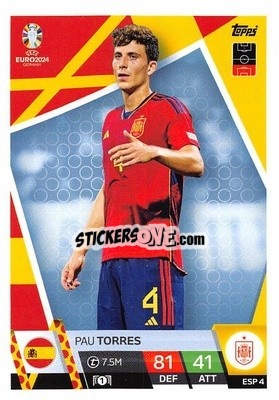 Sticker Pau Torres - UEFA Euro 2024. Match Attax
 - Topps