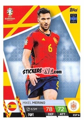 Sticker Mikel Merino - UEFA Euro 2024. Match Attax
 - Topps