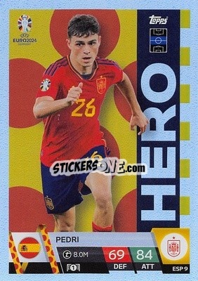 Sticker Pedri - UEFA Euro 2024. Match Attax
 n. ESP9 - Topps