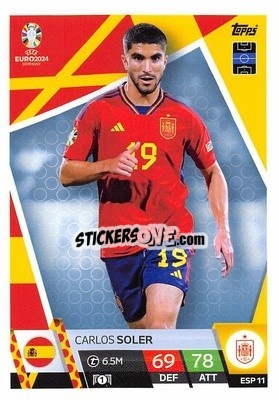 Sticker Carlos Soler - UEFA Euro 2024. Match Attax
 n. ESP11 - Topps