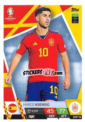 Sticker Marco Asensio - UEFA Euro 2024. Match Attax
 - Topps