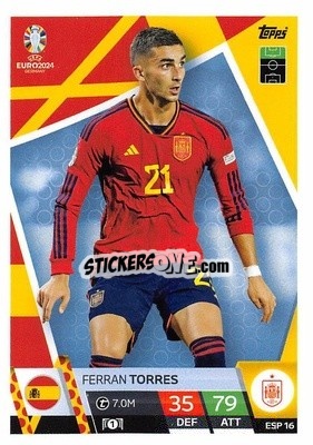 Sticker Ferran Torres - UEFA Euro 2024. Match Attax
 n. ESP16 - Topps