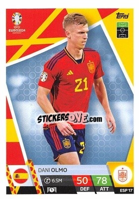 Sticker Dani Olmo - UEFA Euro 2024. Match Attax
 n. ESP17 - Topps