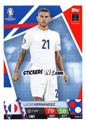 Sticker Lucas Hernández - UEFA Euro 2024. Match Attax
 n. FRA5 - Topps