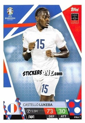 Sticker Castello Lukeba - UEFA Euro 2024. Match Attax
 n. FRA7 - Topps