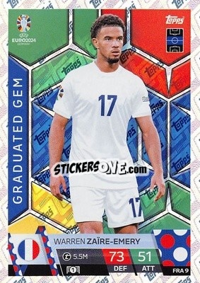 Sticker Warren Zaïre-Emery - UEFA Euro 2024. Match Attax
 n. FRA9 - Topps