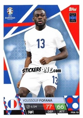 Sticker Youssouf Fofana - UEFA Euro 2024. Match Attax
 n. FRA10 - Topps