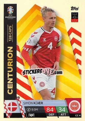 Sticker Simon Kjær - UEFA Euro 2024. Match Attax
 n. CC4 - Topps