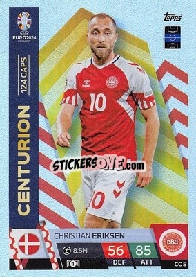 Sticker Christian Eriksen - UEFA Euro 2024. Match Attax
 - Topps