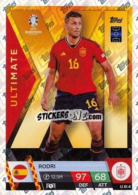 Sticker Rodri - UEFA Euro 2024. Match Attax
 n. UXI4 - Topps