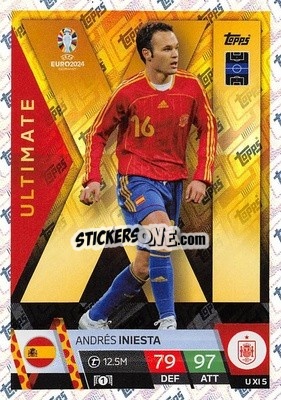 Sticker Andrés Iniesta - UEFA Euro 2024. Match Attax
 - Topps