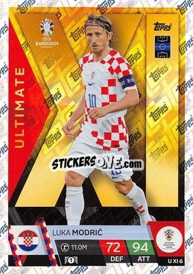 Sticker Luka Modrić - UEFA Euro 2024. Match Attax
 n. UXI6 - Topps