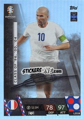 Sticker Zinédine Zidane - UEFA Euro 2024. Match Attax
 n. LSS8 - Topps