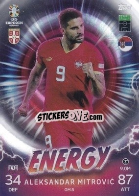 Sticker Aleksandar Mitrović - UEFA Euro 2024. Match Attax
 n. GM8 - Topps