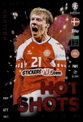 Sticker Rasmus Højlund - UEFA Euro 2024. Match Attax
 n. HSLE1 - Topps