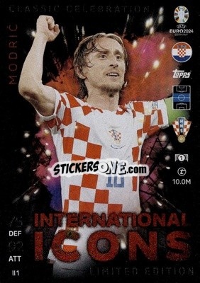 Sticker Luka Modrić - UEFA Euro 2024. Match Attax
 n. IILE1 - Topps