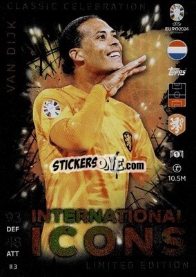 Sticker Virgil van Dijk - UEFA Euro 2024. Match Attax
 n. IILE3 - Topps