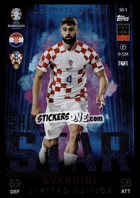 Sticker Joško Gvardiol - UEFA Euro 2024. Match Attax
 n. SSLE1 - Topps