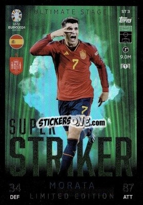 Sticker Alvaro Morata - UEFA Euro 2024. Match Attax
 n. STLE3 - Topps