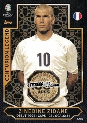 Sticker Zinédine Zidane - UEFA Euro 2024. Match Attax
 n. CM6 - Topps