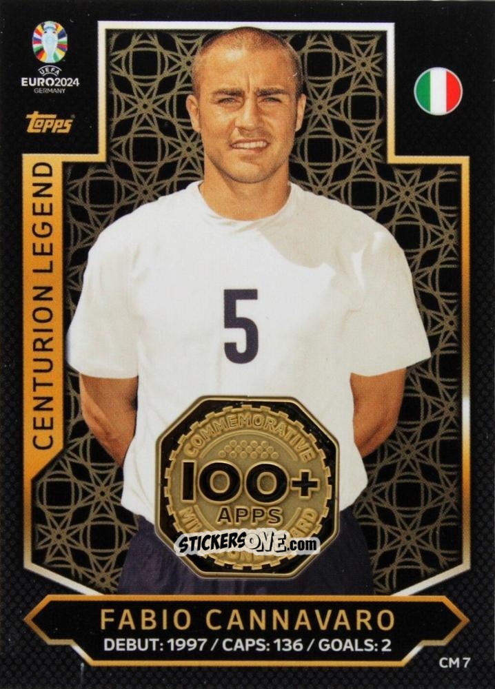Sticker Fabio Cannavaro - UEFA Euro 2024. Match Attax
 n. CM7 - Topps