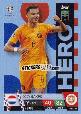 Sticker Cody Gakpo - UEFA Euro 2024. Match Attax
 n. NED17 - Topps