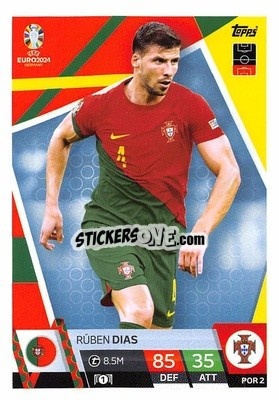 Sticker Rúben Dias - UEFA Euro 2024. Match Attax
 n. POR2 - Topps