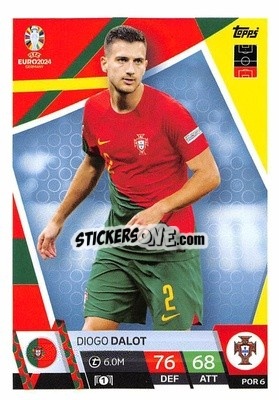 Sticker Diogo Dalot - UEFA Euro 2024. Match Attax
 n. POR6 - Topps
