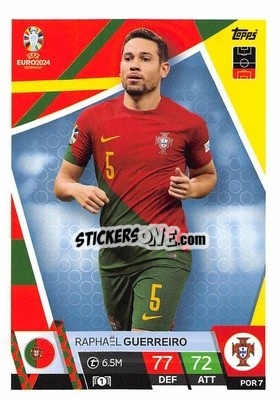 Sticker Raphaël Guerreiro - UEFA Euro 2024. Match Attax
 n. POR7 - Topps