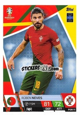 Sticker Rúben Neves - UEFA Euro 2024. Match Attax
 n. POR11 - Topps