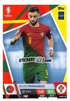 Sticker Bruno Fernandes - UEFA Euro 2024. Match Attax
 n. POR12 - Topps