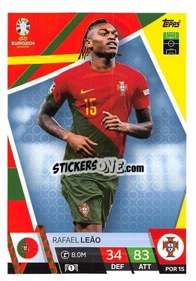 Sticker Rafael Leão - UEFA Euro 2024. Match Attax
 n. POR15 - Topps