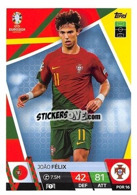 Sticker João Félix - UEFA Euro 2024. Match Attax
 n. POR16 - Topps