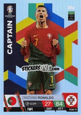 Sticker Cristiano Ronaldo - UEFA Euro 2024. Match Attax
 n. POR17 - Topps
