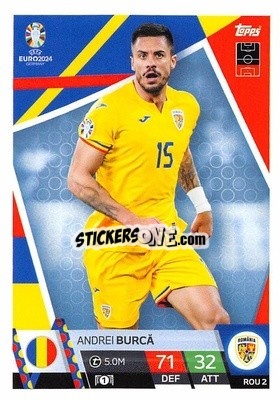 Sticker Andrei Burcă - UEFA Euro 2024. Match Attax
 n. ROM2 - Topps