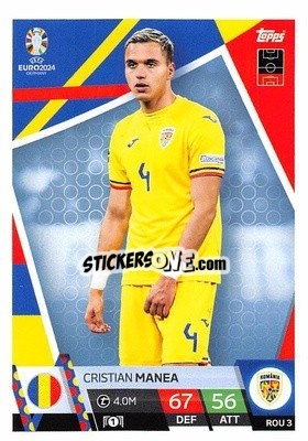 Sticker Cristian Manea - UEFA Euro 2024. Match Attax
 n. ROM3 - Topps