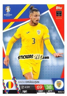 Sticker Radu Drăgușin - UEFA Euro 2024. Match Attax
 n. ROM4 - Topps